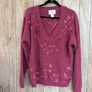 Beautiful vintage ninon ribbon sweater L